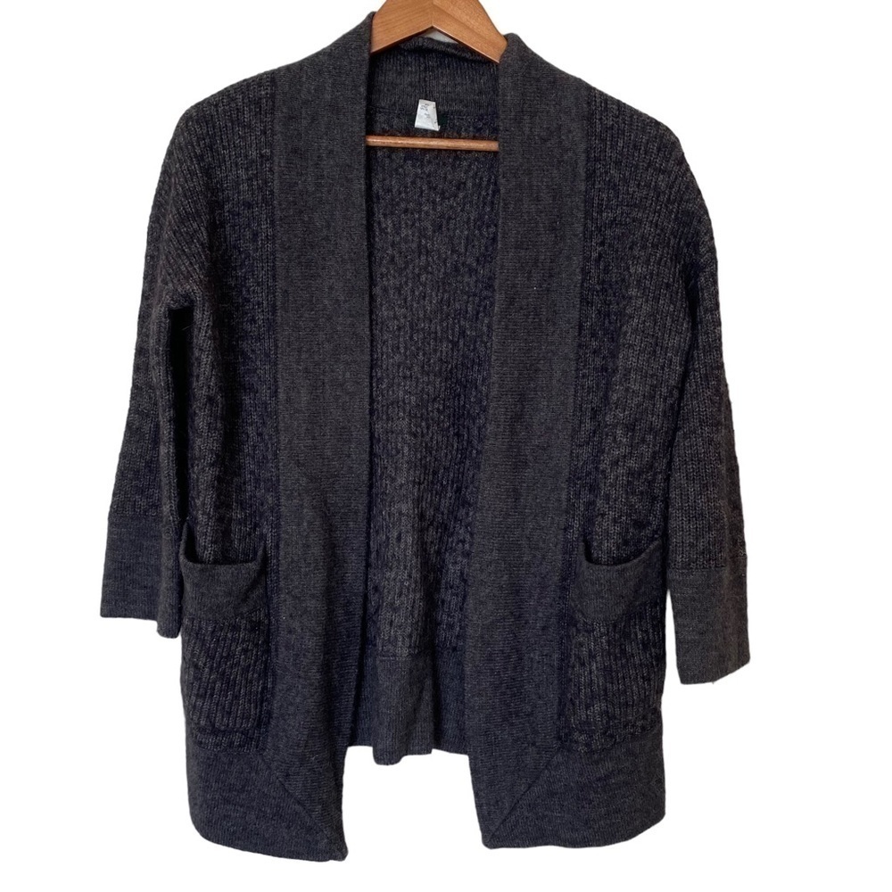 J. Crew Ribbed Open Front Alpaca Merino Wool Blend Cardigan, Size X-Small